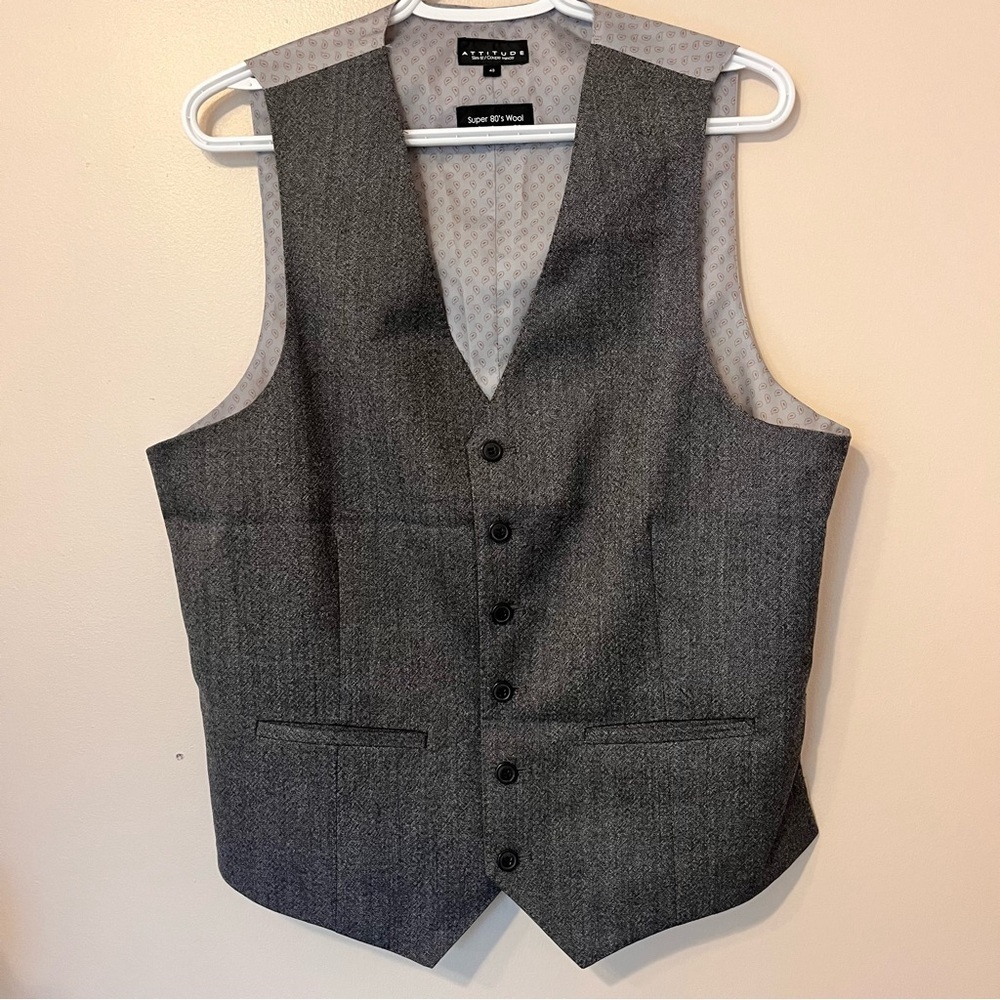 Attitude Slim Fit Wool Blazer Vest